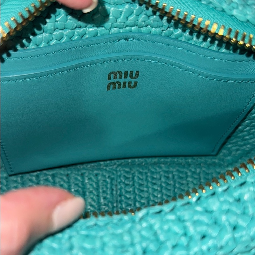 Miu Miu Teal Raffia Bag NWT - Picture 5 of 6